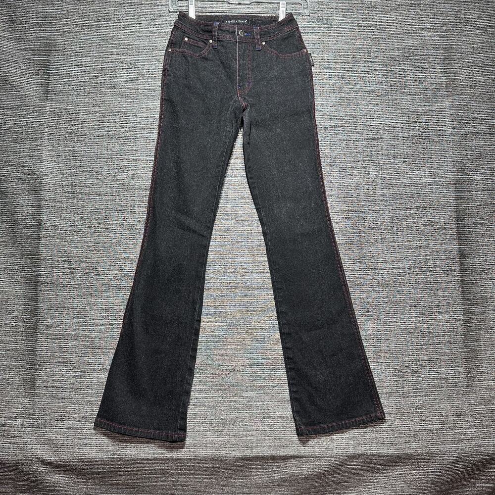 Sergio Valente Jeans Women's Size 25 Black Red Flare Vintage Y2K